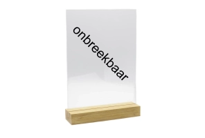 a4 onbreekbare kaarthouder met bamboe voet - blank